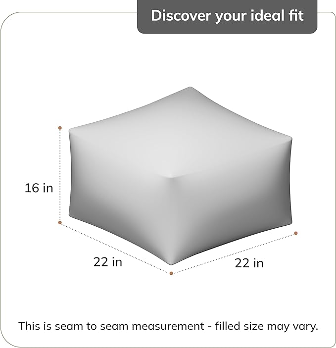 Anji Mountain 22"x22"x16" Handmade & Handcrafted Ottoman Pouf Comfortable Pouf Ottoman Foot Rest & Home Décor Accent for Living Room, Bedroom, Nursery, Kids Room, Patio