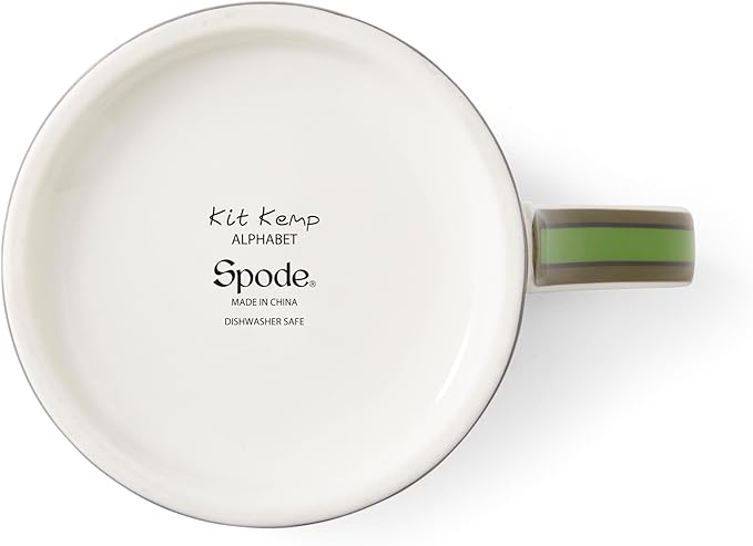 Spode Kit Kemp Alphabet Mug - Letter M Monogram in Fine China, 12oz Ceramic Coffee Cup for Hot Drinks, Personalized Drinkware for Unique Gifts, Dishwasher Safe Tea or Coffee Mug - Gift Box Included