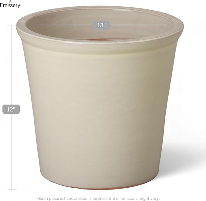Emissary Round Stoneware Planter (Parent SKU 12012) (Cream, 13" D x 12" H)