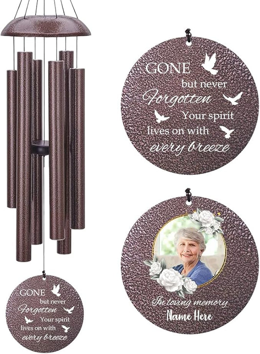 Personalized Sympathy Wind Chime, Memorial Wind Chimes in Memory of a Loved One Gift, Memorial Gifts Wind Chimes for Outside Patio Home or Garden Decor