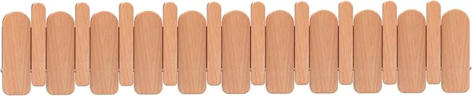 Wall Mounted Piano Key Hanger | Flip Style Hook | Entrance Wall Art Hook, Made of Oak Wood (3 Times Painted, 4 Times Polished) (Arc Beech, 10Hooks)