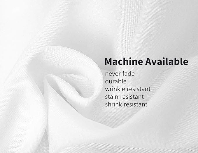 Surmente Square Tablecloth for Square or Round Tables 100% Polyester 85x85 Inch Table Cloth for Weddings, Banquets, or Restaurants (White)