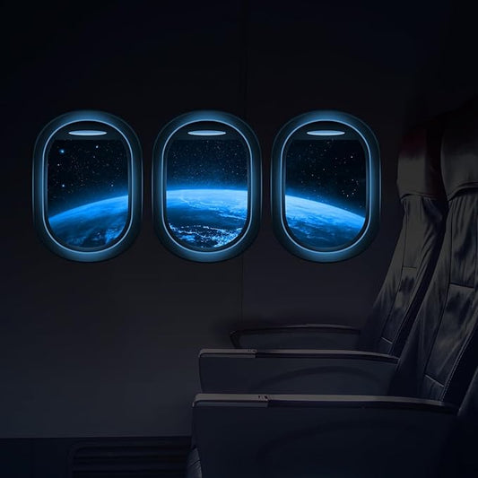 Quanhaigou Glow in The Dark 3D Space Wall Decals, Set of 3 Galaxy Window Stickers for Wall,Planet Themed Room Decor for Kids Boys