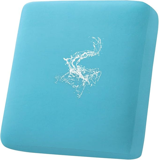hyha Waterproof Couch Cushion Covers, Stretch Sofa Couch Seat Slipcover for Dog Washable, Non-Slip Waterproof Outdoor Cushion Covers for Patio Furniture Replacement (1 Piece for Small, Peacock Blue)
