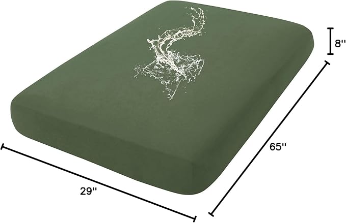 hyha Waterproof Couch Cushion Covers, Stretch Sofa Couch Seat Slipcover for Dog Washable, Non-Slip Waterproof Outdoor Cushion Covers for Patio Furniture Replacement (1 Piece for Large, Bronze Green)