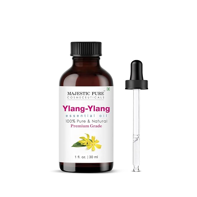 Majestic Pure Ylang Ylang Essential Oil with Glass Dropper - 1 Fl Oz - 100% Pure and Natural Ylang Ylang Oil - Premium Grade Essential Oils for Diffuser, Aromatherapy, Soap and Candle Making