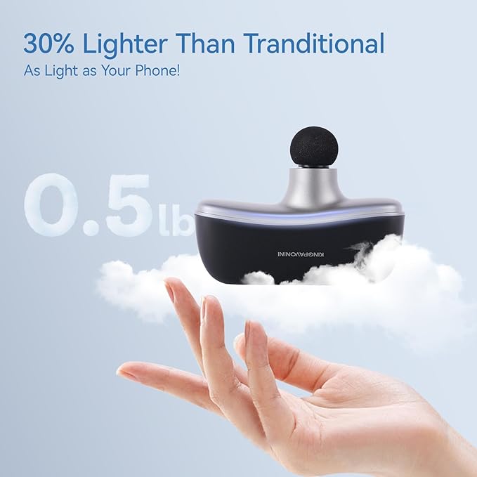 KingPavonini Mini Massage Gun with All-in-One Storage Case, FSA HSA Eligible, Pocket-Sized Small Massage Gun Deep Tissue, 0.5 lbs Portable Percussion Massager for Travel, Gym, Gift for Women Men