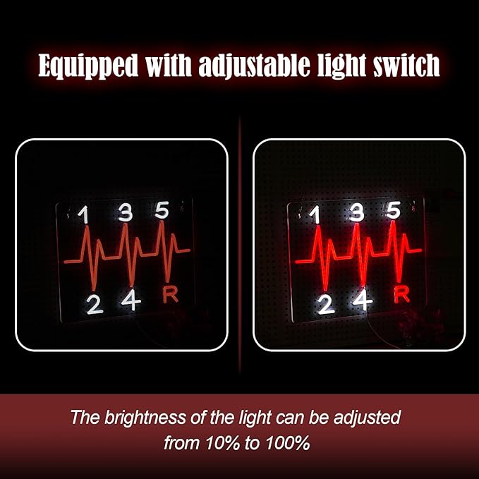 Shift Neon Sign for Wall Decor LED Manual Gearbox Neon Light Dimmable USB Car Gearbox Light Up Sign for Garage Parking lot Car Club Gifts for Father Husband Car Lovers(15.7 * 11.8In)