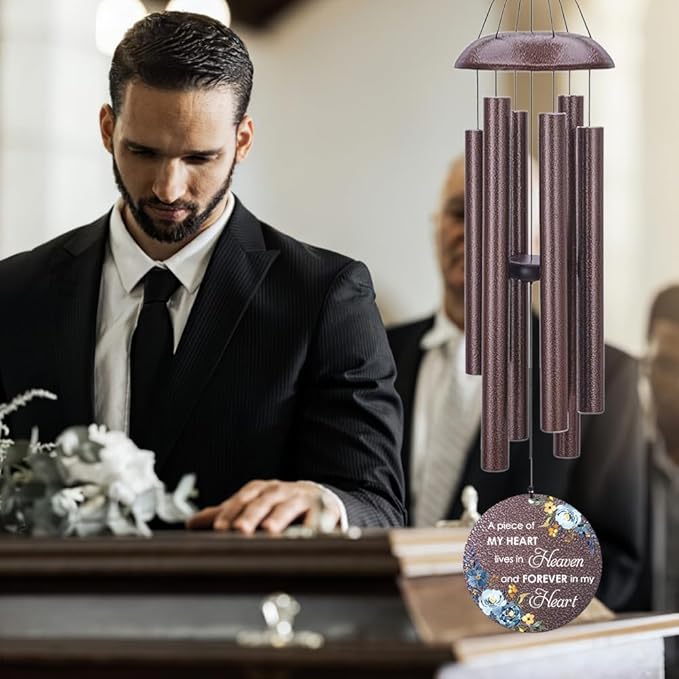 Personalized Sympathy Wind Chimes, Sympathy Gifts for Loss of Mom, Windchimes in Memory of a Loved One, Commemorative Sympathy Bereavement Gifts for Condolences/Funeral (36 inch)