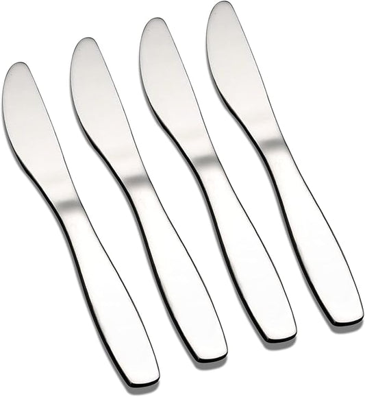 VANRA Premium 18/8 Stainless Steel Children Cutlery Set 6.6-inch Kids Dinner Knives Set 4 Pieces Silverware Flatware Utensil Set for Home School (4 Knives)