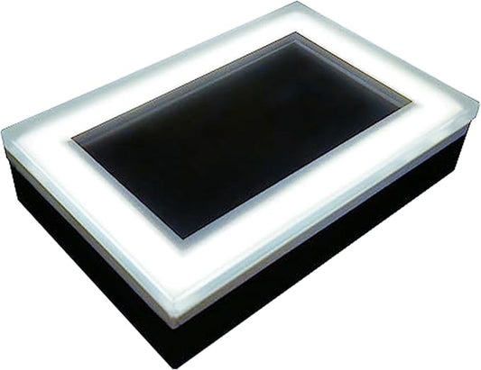 LUMENGY Solar Paver Light 6×9 inch, 5000K, Up to 20 Hours Continuous Lighting, Stainless Steel, Thick Glass, Glare-Free Illumination for Driveways, Pathways & Garden, Waterproof & Drive-Over Rated