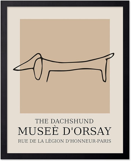 Poster Master Vintage Poster - Retro Minimalist Print - Gift for Artist, Housewarming - Dachshund Dog, Line Drawing, Abstract - Wall Decor for Living Room, Bedroom, 18x24 Unframed Wall Art