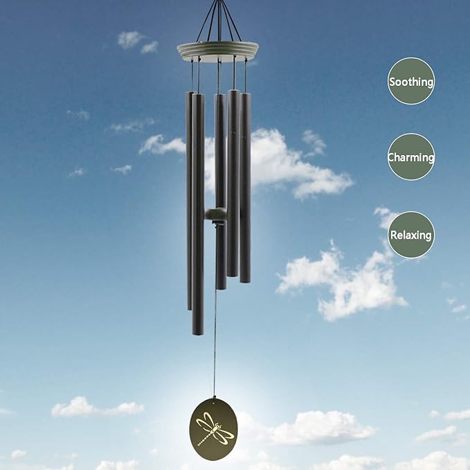Wind Chimes for Outside, WindChimes Outdoor Tuned Soothing Melody, Wind Chimes Gifts for Mom/Grandma,Wind Chime Outdoor Decoration, Patio, Garden, Yard. (33" Green Dragonfly)