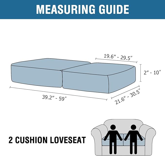 H.VERSAILTEX Velvet Stretch Couch Cushion Cover Plush Cushion Slipcover for Chair Loveseat Sofa Cushion Furniture Protector Seat Cushion Sofa Cover (2 Piece Medium Sofa Cushion Covers, French Oak)