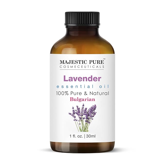 Majestic Pure Lavender Essential Oil with Glass Dropper - 1 Fl Oz - 100% Pure and Natural Lavender Oil - Premium Grade Essential Oils for Diffuser, Aromatherapy, Soap and Candle Making