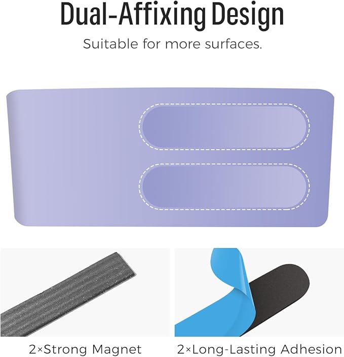 loukin Magnetic and Adhesive Marker Holder, Dry Erase Accessory Tray, Magnetic Storage Organizer for Whiteboard, Glass or Refrigerators (Purple)