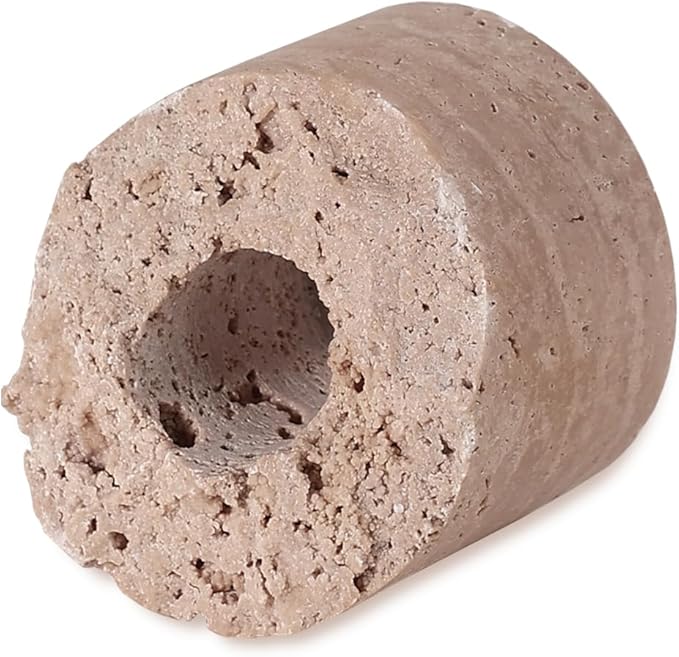 Travertine Candle Holder - Handmade Marble Candlestick Holder for Taper Candle - Vintage Small Stone Candle Sticks Holder Decor for Table Centerpieces, Wedding, Party, Fits 3/4 Inch Thick Candle