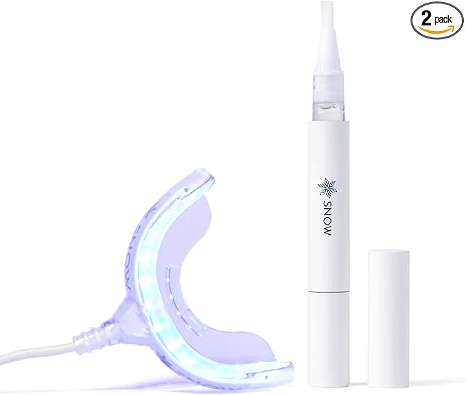 Snow Teeth Whitening Kit - Snow Teeth Whitening Serum and LED Mouthpiece Whitener, Formulated with Hydroxyapatite, Good for 2 Months - Wired Kit with 1 Wand