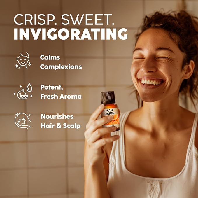 Kukka Mandarin Essential Oil for Diffuser Skin - 0.34 Fl Oz - 100% Pure Natural, Fresh & Citrusy Scent for Aromatherapy,Candle, Bath Bomb & Soap Making Scent DIY