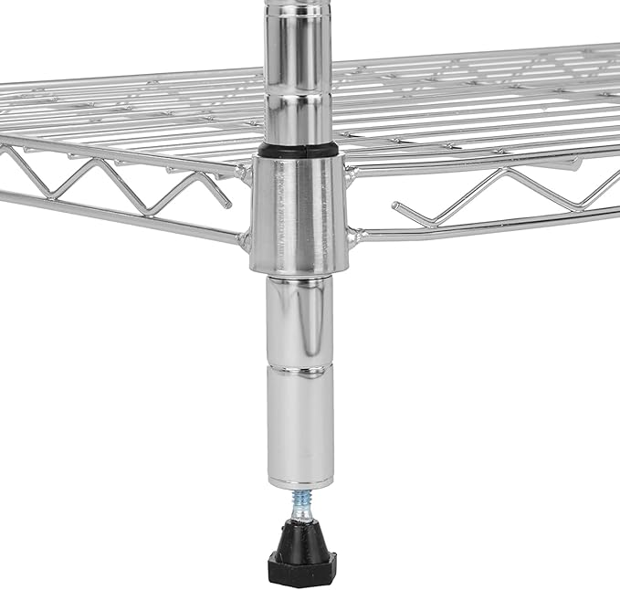 Amazon Basics 3-Shelf Adjustable Heavy Duty Steel Wire Rack Storage Shelving Organizer for Kitchen, Garage, 23.2" L x 13.4" W x 30" H, Chrome