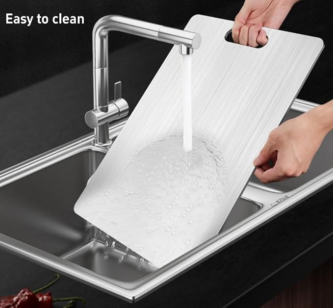 Titanium Cutting Board,100% Pure Titanium Cutting Boards for Kitchen, 2025 Double Sided Food-Grade Chopping Board for Cutting Meat Vegetable Fruit (12"L x 9"W)