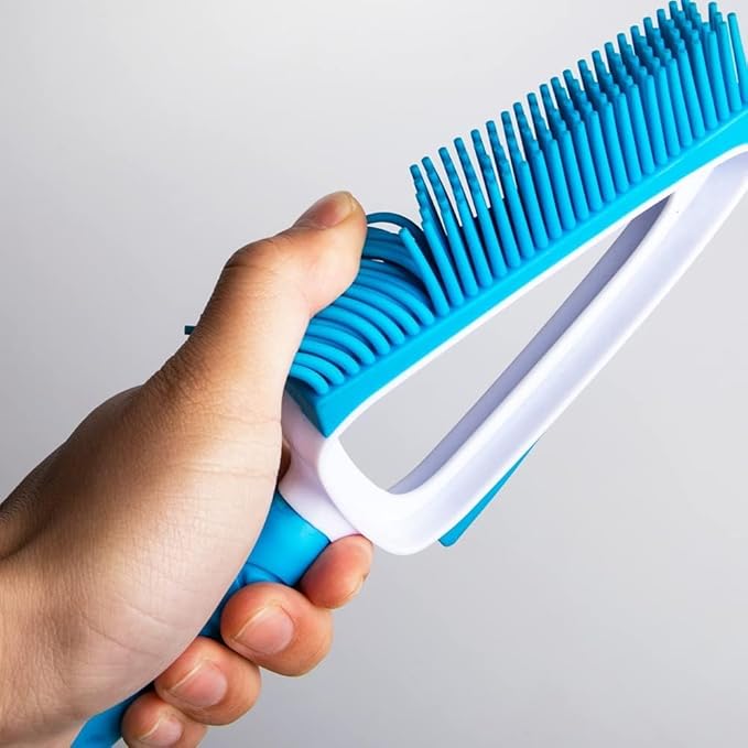 Pet Rubber Brush with Mini Dustpan,Dog Cat Hair Removal Brush with Squeegee,Portable Small Carpet Brush for Clothes,Cars,Sofa,Bed Sheet