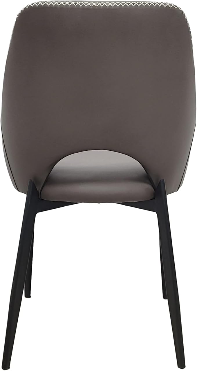 LeisureMod Amalfi Upholstered Fabric Dining Chair – Modern Side Chair with Iron Legs, Mid-Century Accent Chair for Dining Room or Kitchen