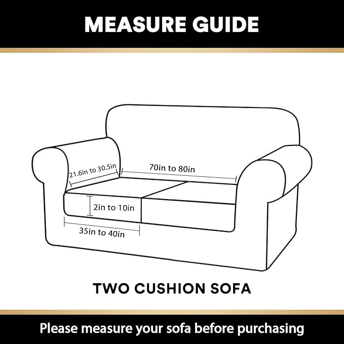 PrinceDeco Velvet Couch Cushion Cover Soft Stretch Cushion Slipcover for Chair Loveseat Sofa Cushion Furniture Protector Seat Cushion Sofa Cover (2 Piece Large Sofa Cushion Covers, Grey)
