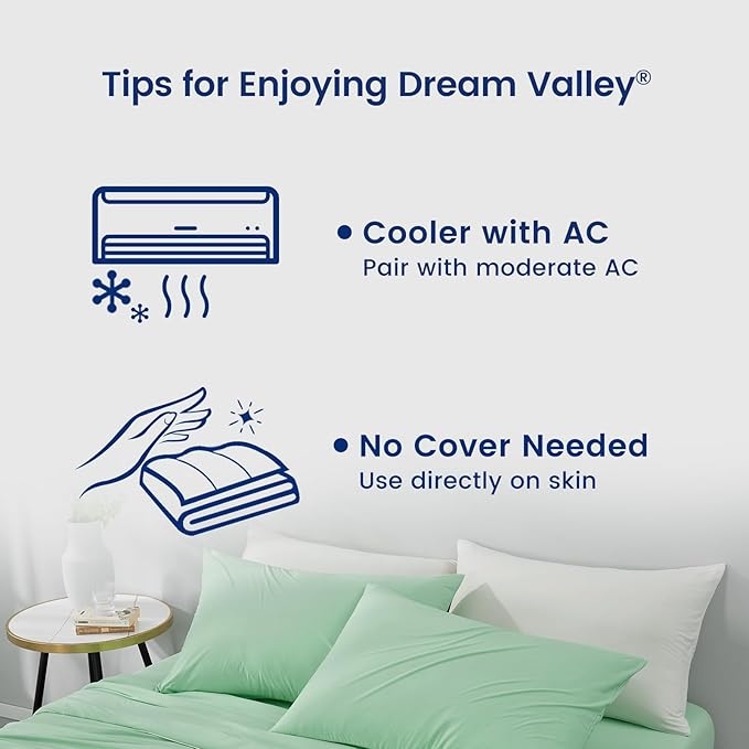 Dream Valley®Outlast®Cooling Comforter, NASA Temperature Regulation Technology, Mint Macaron,Throw, 60"x80"
