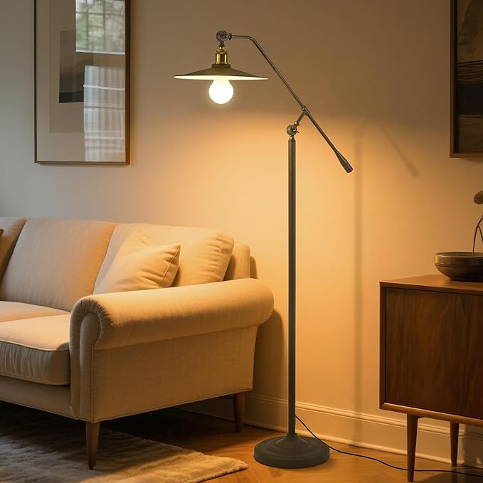 Bright Smart Floor Lamp with Remote Control and Bluetooth Dimming,Living Room Couch Corner Bedroom Office Library Study Reading Standing Lights, Adjustable Black Rustic Vintage Industrial Home Decor