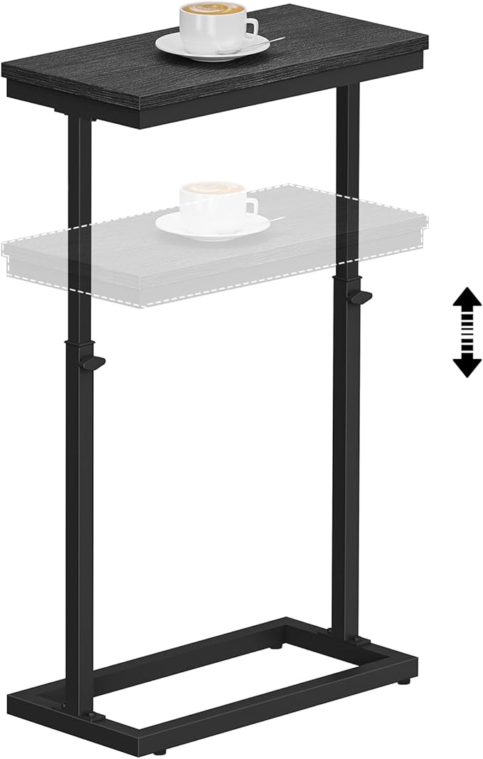 TUTOTAK End Table, Side Table, Tall Couch Table, Sofa Table, Living Room, Bedroom, Black TB01BK083