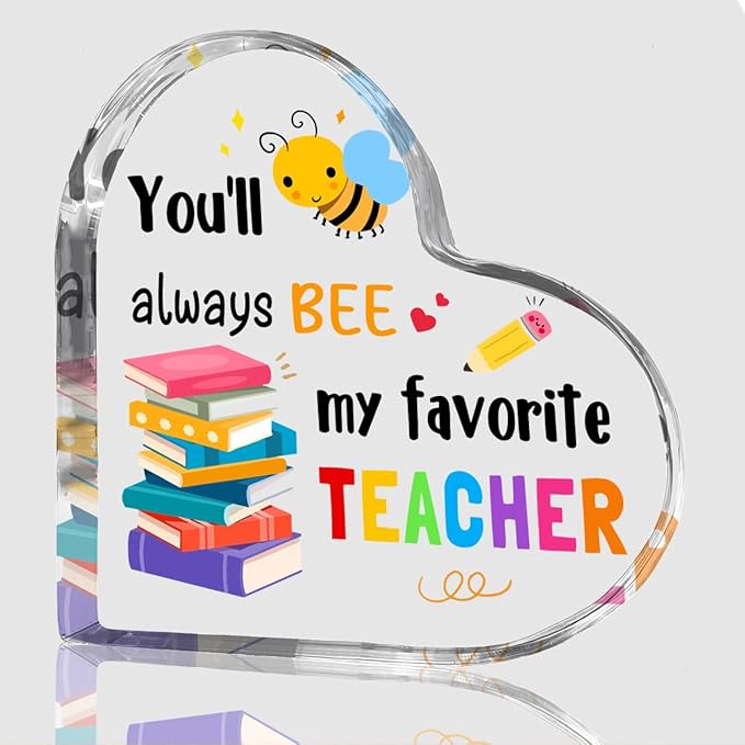 Teachers Day Graduation Season Opening Season Gifts Teacher Gifts Teacher Appreciation Gifts Best Teacher Gifts for Women Acrylic Heart for Her Coworker Friend Principal Educator Birthday Christmas