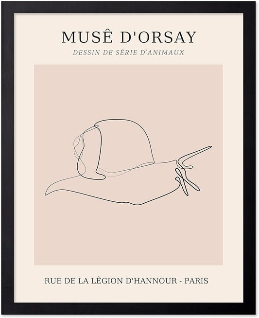 Poster Master Vintage Poster - Retro One Line Snail Drawing Print - Snail Line Art - Minimal Gift for Men, Women, Animal Lover - Abstract Wall Decor for Home, Office, 24x32 Unframed Wall Art