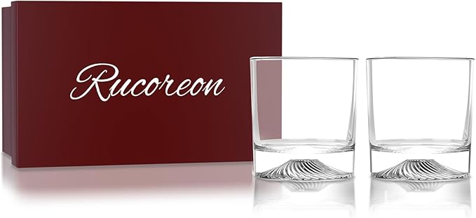 Crystal Whiskey Glasses Set of 2 – 10oz Old Fashioned Rocks Glass for Scotch, Bourbon, Rum & Cocktail – Premium Gift for Men, Dad, or Husband