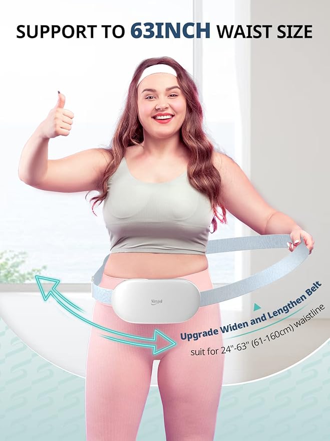 Slimpal Heating Pad for Period Cramps, Plus-Sized Portable Electric Heating Pad, Menstrual Cordless Heat Belt Back, Belly, Waist Pain Relief, Long-Lasting Battery, Gift for Her Girl Women Wife, Beige