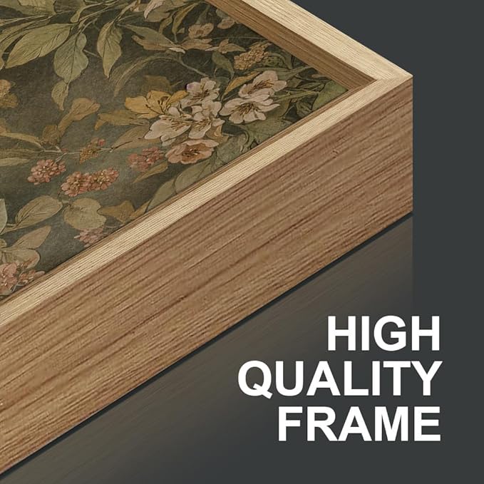 SIGNINART Vintage Floral Framed Canvas Wall Art Set of 3, Mid Century Modern Wildflower Wall Decor, Neutral Botanical Artwork, Retro Plant Art Prints for Bedroom, Living Room, Office 16"x24"