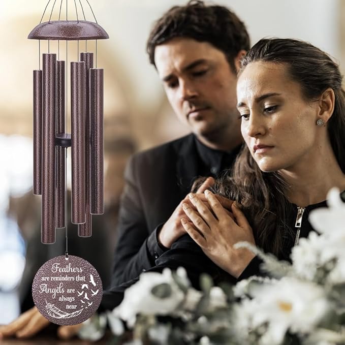 Personalized Wind Chimes for Loss of Loved One, Bereavement & in Memory Wind Chimes, Sympathy Gifts in Memory of Father, Mother, or a Loved One