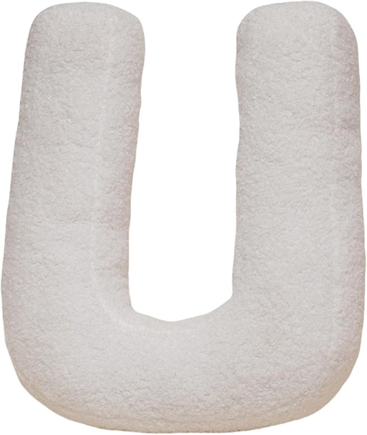 MOJUN Letter Pillows, Soft Plush Decorative Initial Letter Shaped Throw Pillows for Sofa Couch Bed, Cute Letter Pillows English Alphabet A to Z for Living Room Bedroom Floor Car Decoration, U