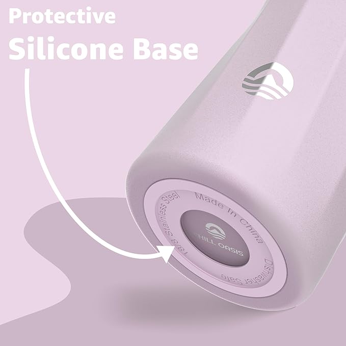 Chill Oasis Water Bottle | Compatible With Popular Flavor Cartridges | BPA Free, Leak Proof, Double-Walled Vacuum Insulated Stainless Steel, and Dishwasher Safe | Cold for 24 Hours (Lavender, 32oz)