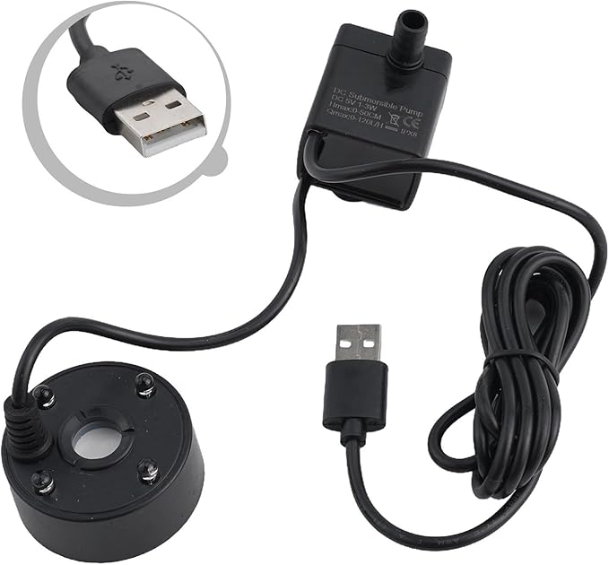 5V USB Mist Maker Fogger Humidifier with Colorful Lights for Pond Fish Tank Indoor Outdoor Fountain Water Features Office Home Air Quality Improvement No Heat No Chemicals 1.4m Cable