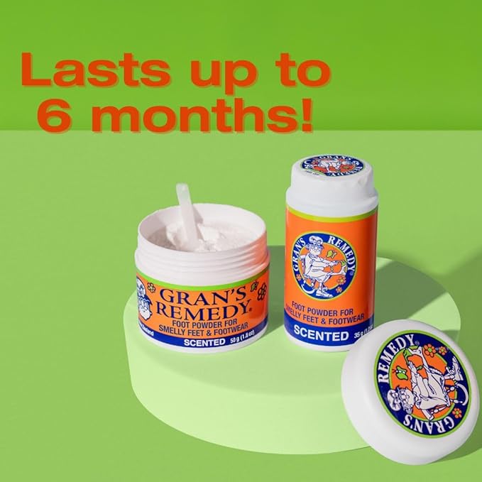 Gran's Remedy Scented Foot Powder - Effective Odor Eliminator & Moisture Absorbing Shoe Deodorizer for Shoes and Feet - Travel Size Freshness - Citrus