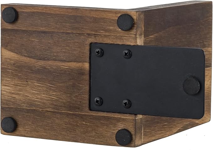 MyGift Rustic Burnt Wood Decorative Bookends for Heavy Books with Matte Black Metal Wire Basket Pencil Cup and Office Supplies Storage Baskets, 1-Pair