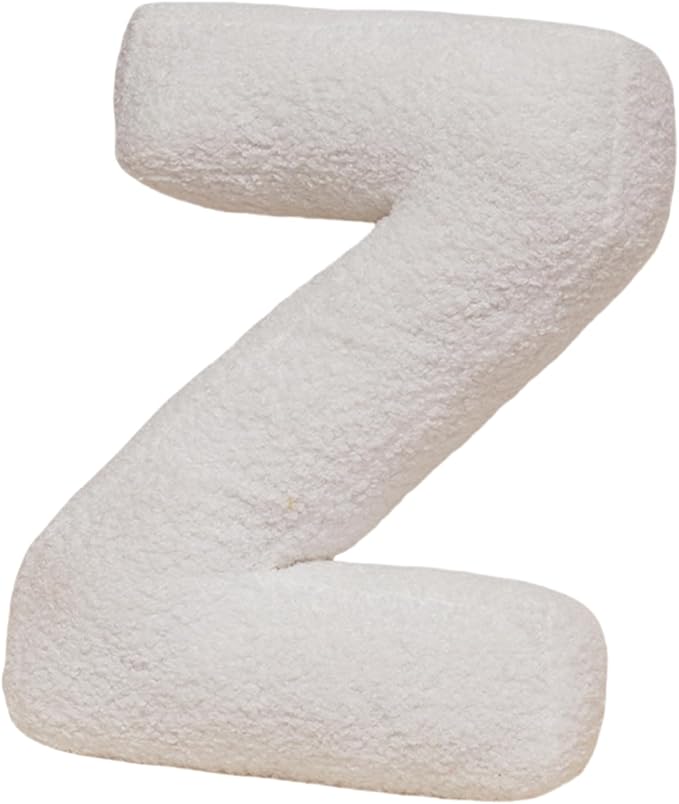 MOJUN Letter Pillows, Soft Plush Decorative Initial Letter Shaped Throw Pillows for Sofa Couch Bed, Cute Letter Pillows English Alphabet A to Z for Living Room Bedroom Floor Car Decoration, Z