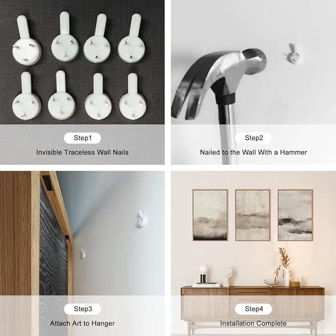 HPINUB Large Abstract Framed Canvas Wall Art Set,Minimalist Beige Gray Pastel Watercolor Wall Decor,Modern Illustration Neutral Art Painting for Living Room,Bedroom,Dining Room,Office -16"x24"x3