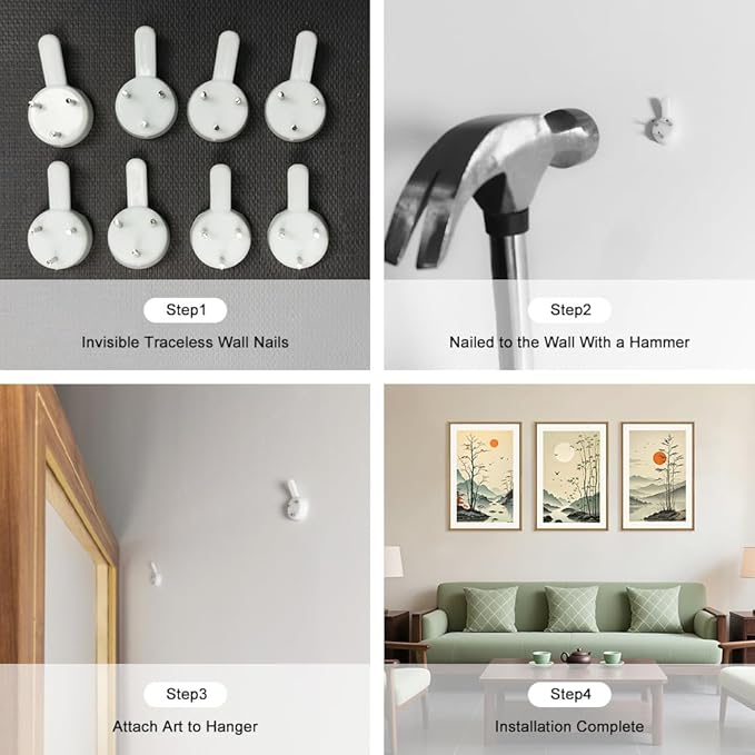 Celestdeco Chinoiserie Bamboo Forest Framed Canvas Wall Art Set, Nature Tree Lakes Wall Decor, Minimalist Zen Landscape Wall Painting, Watercolor Art Prints for Living Room, Bedroom, Office 24"X36"X3