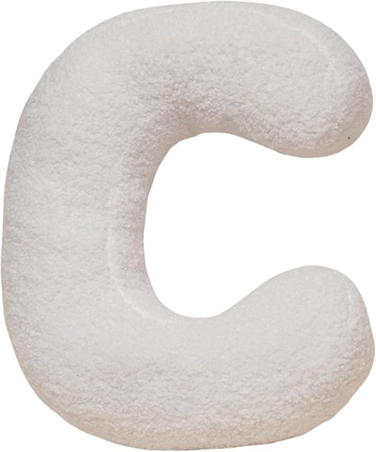 MOJUN Letter Plush Pillow, Soft Sofa Cushion Nursery Decor Kids Room Throw Pillow Cute A to Z Initial Letter Pillow Alphabet Cushion for Sofa Couch Living Room Bed Car Decoration, C