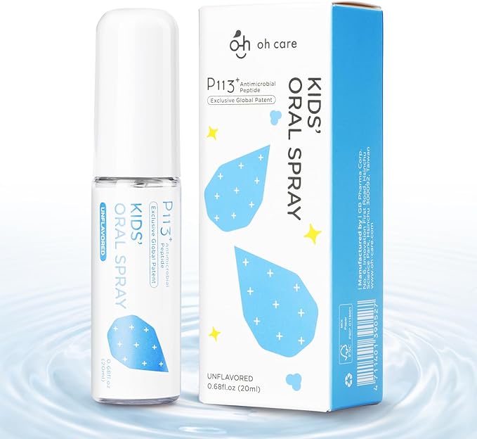 Mouth Spray for Kids, Toddler Toothpaste Helper, Fluoride Free Baby Toothpaste Cavity Protection, Oral Care with Natural P113+ Antibacterial Peptide - for Newborns to Age 6, Original