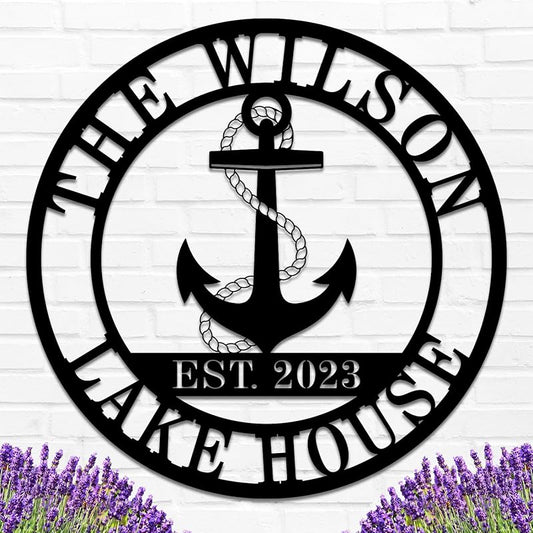 Personalized Lake House Decor, Custom Nautical Wall Decor, Nautical Decor for Home, Beach House Decor, Outdoor Nautical Decor, Outdoor Metal Lake House Signs, Lake House Gifts