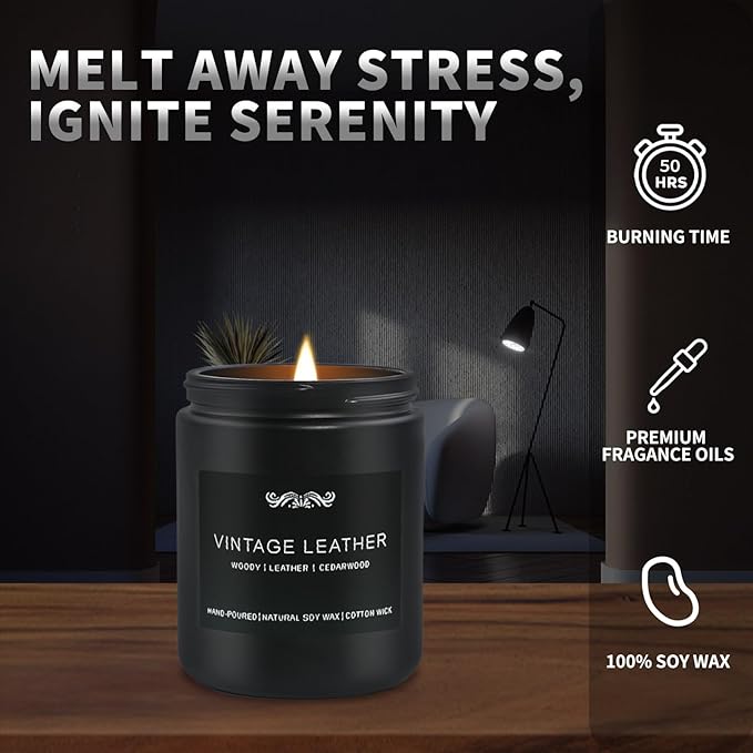 6 Pack Candles for Home Scented Aromatherapy Candles Gifts Set for Men, Men Candle Set, 42 oz 300 Hour Long Lasting Candles, Gifts for Mens, Birthday, Christmas, Anniversary Present