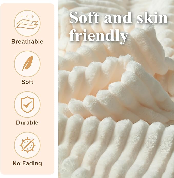 Premium Beige Bean Bag Chair for Adults with Armrest- Ultra Plush Memory Foam Lounge Sofa & Comfy Reading Nook Chair for Bedroom, Living Room & Dorm (White, 4FT)